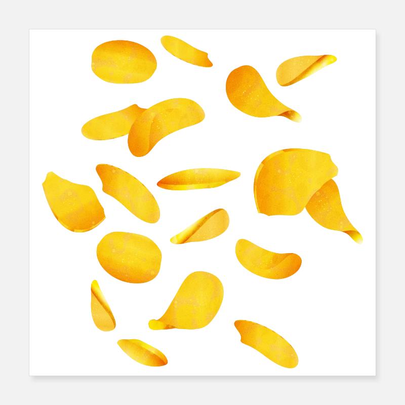 bright gold potato chips Poster 16" x 16" (40x40 cm)