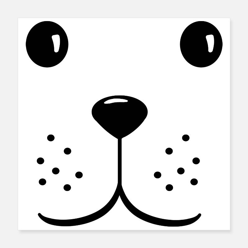 Tète de chien visage mignon Poster 40 x 40 cm