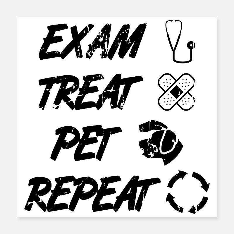 Veterinarian Routine Poster 16" x 16" (40x40 cm)