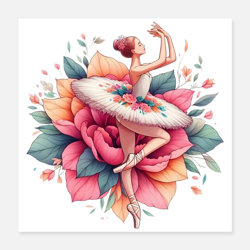 Balletttänzerin mit Tutu Poster 40x40 cm