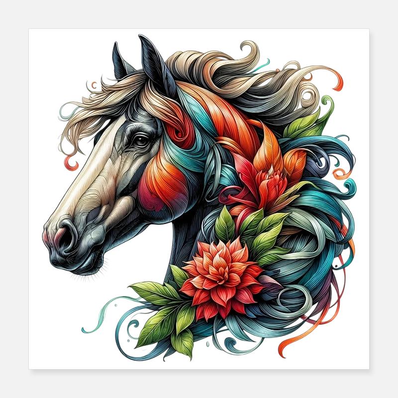 Cheval Poster 40 x 40 cm