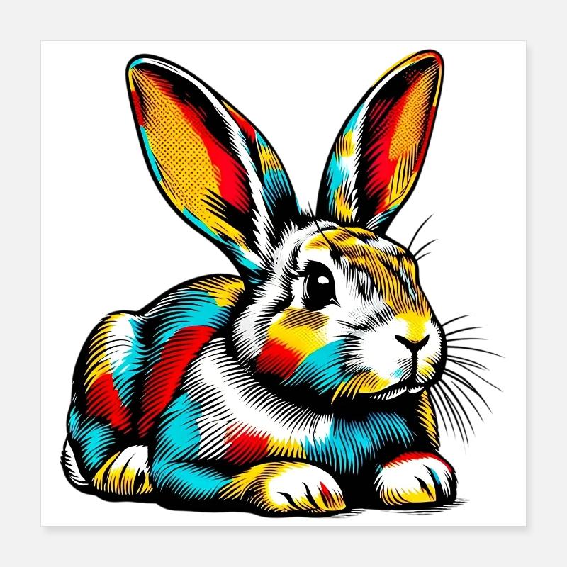 Rabbit Poster 16" x 16" (40x40 cm)