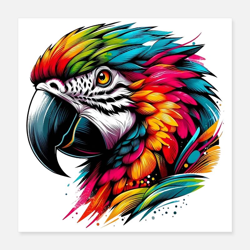 Parrot Poster 16" x 16" (40x40 cm)