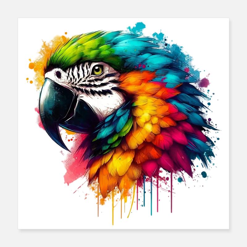 Parrot Poster 16" x 16" (40x40 cm)