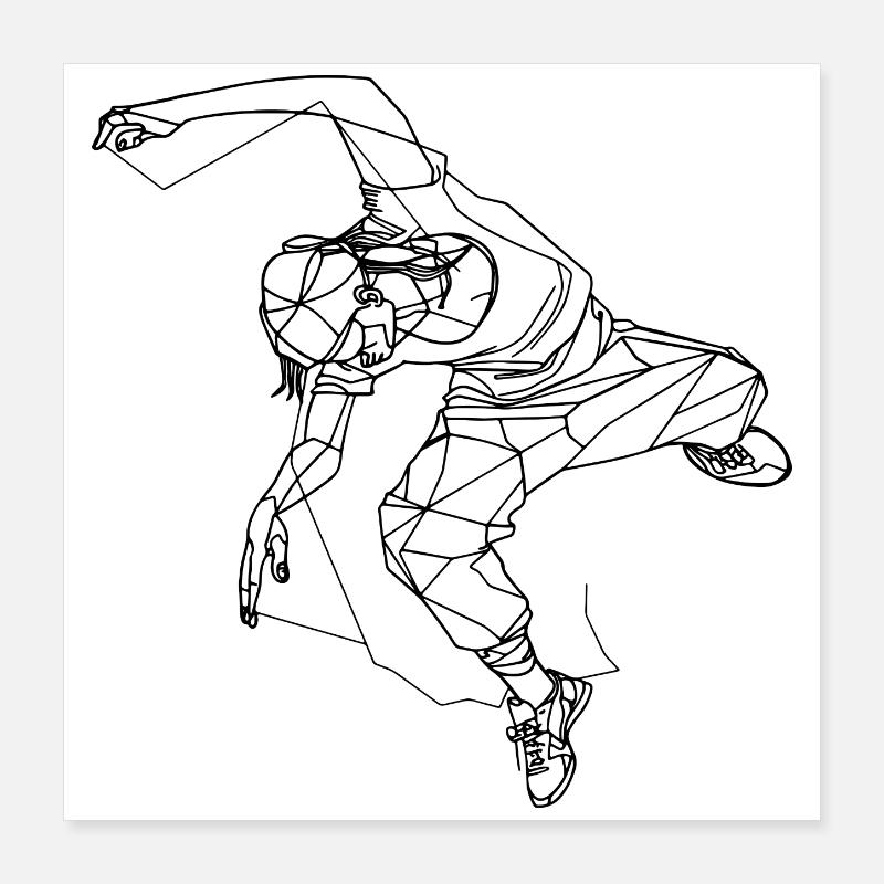 Breakdancer Skizze Poster 40x40 cm