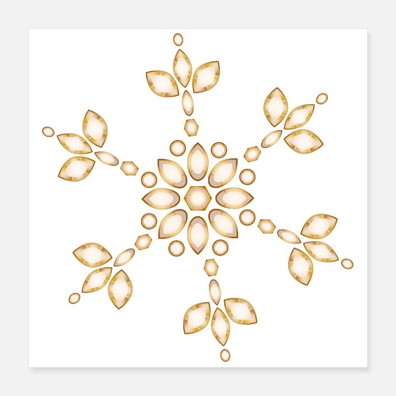 Amber Geometric Snowflake Poster 16" x 16" (40x40 cm)