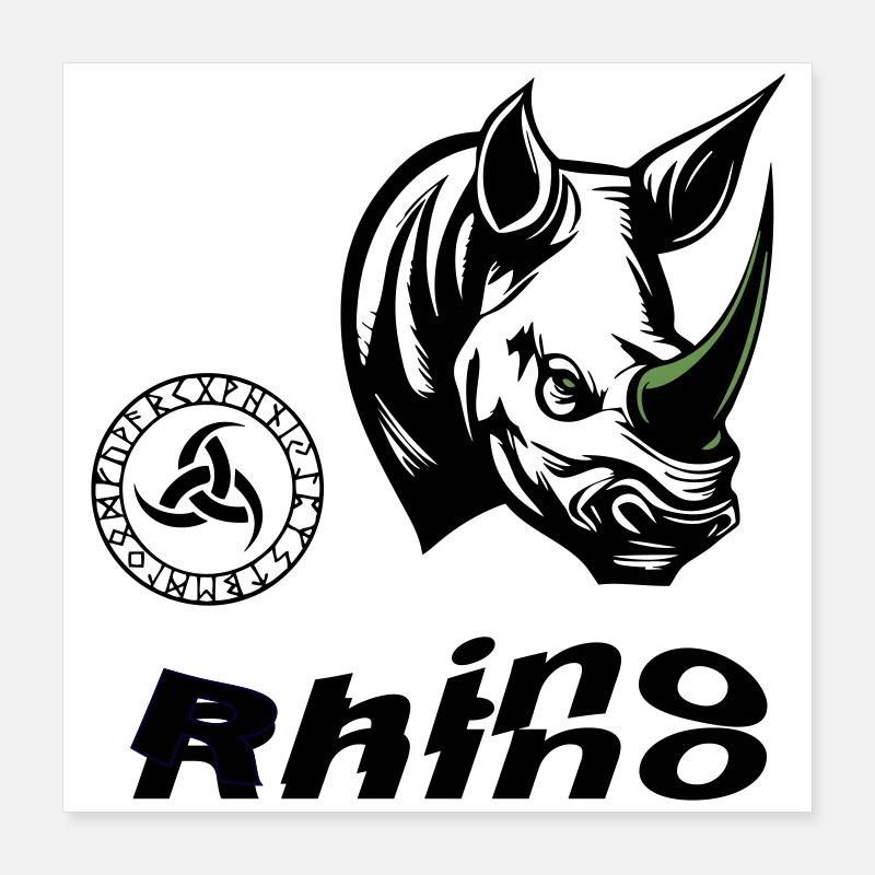 Rhinocéros Poster 40 x 40 cm