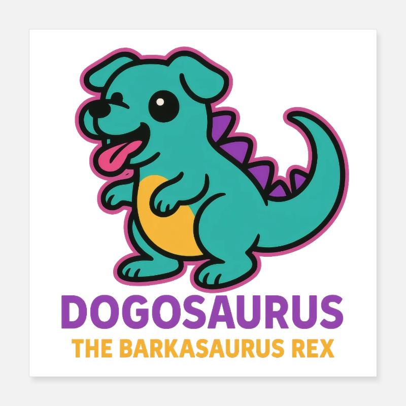 Dogosaurus - Le Barkasaurus Rex Poster 40 x 40 cm