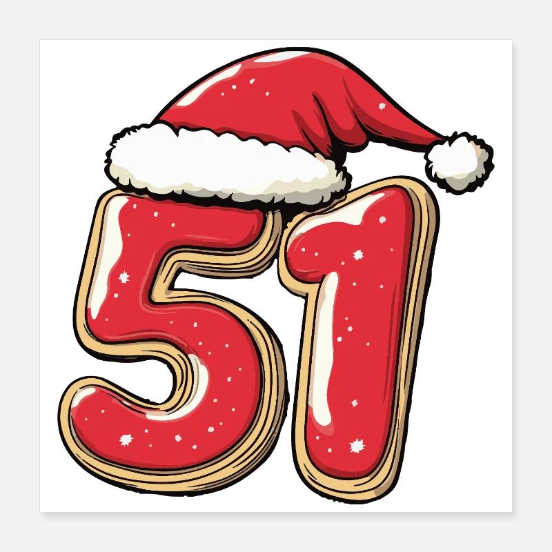 Biscuit de Noël à 51 chiffres Poster 40 x 40 cm