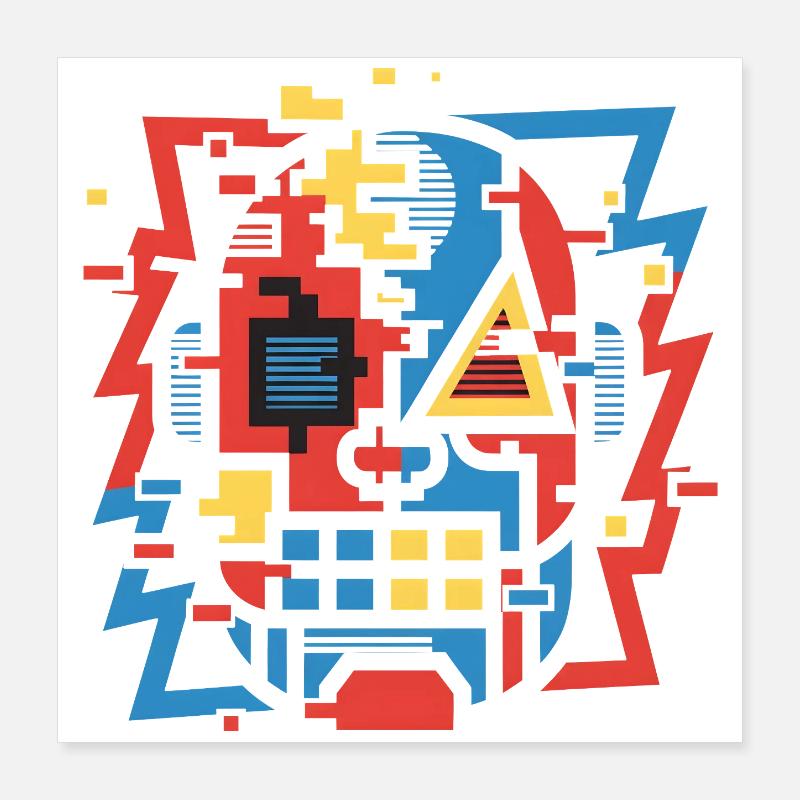 Face de bug abstraite Poster 40 x 40 cm