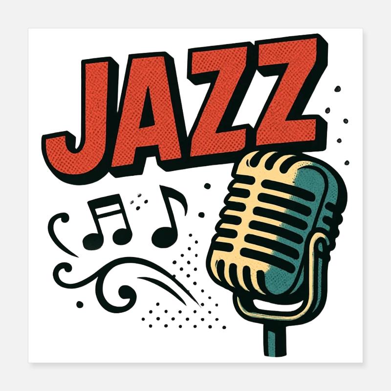 Jazz - Saxophone - Musique Poster 40 x 40 cm