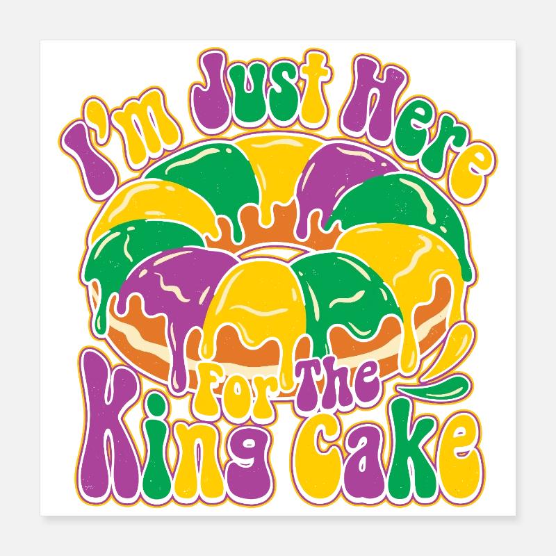 King Cake Mardi Gras Poster 40x40 cm