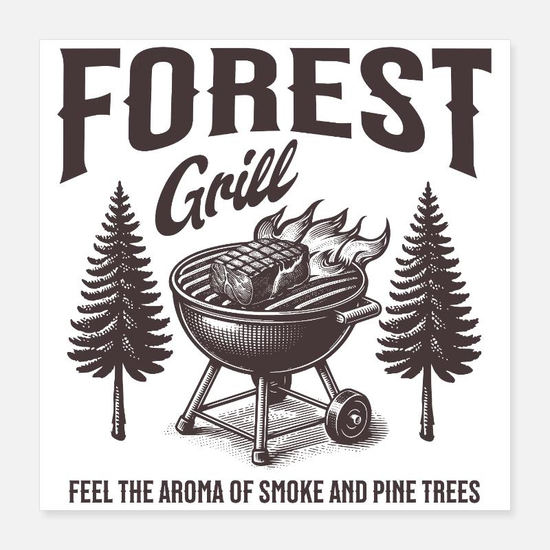 Forest Grill Wood Flavours Poster 16" x 16" (40x40 cm)