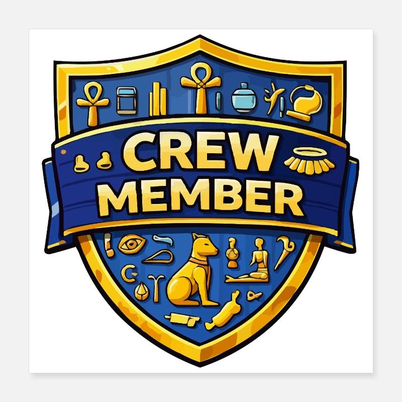 Crew Member Shield Emblem Poster 40x40 cm