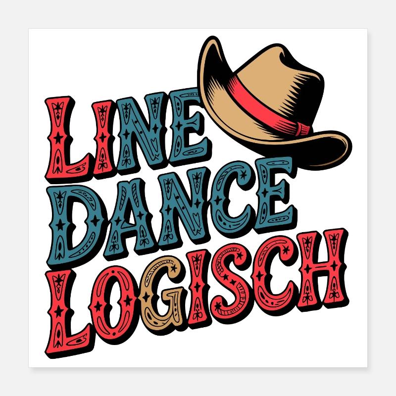 Line Dance Logisch Poster 40x40 cm