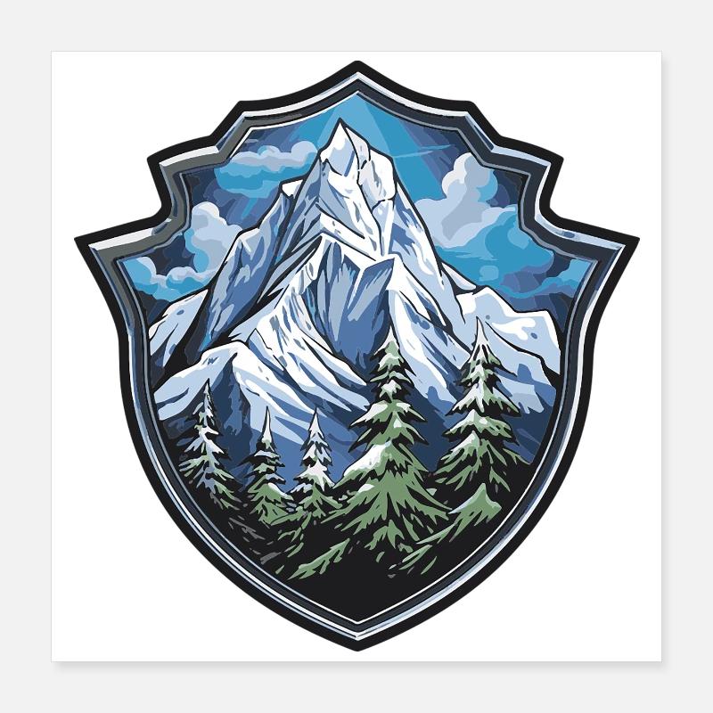 Montagnes Poster 40 x 40 cm