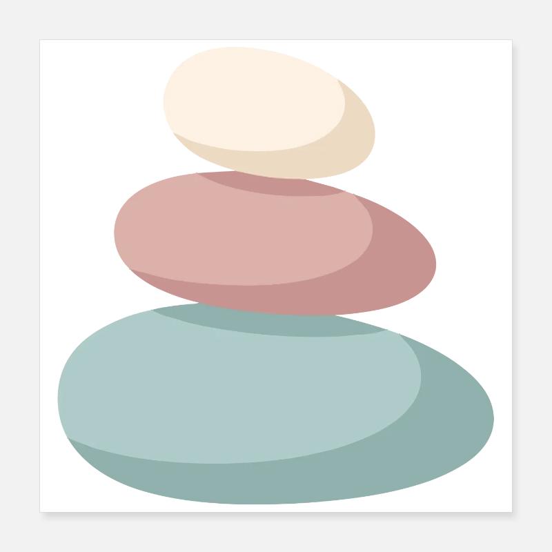 Pastel Stone Stack Poster 16" x 16" (40x40 cm)