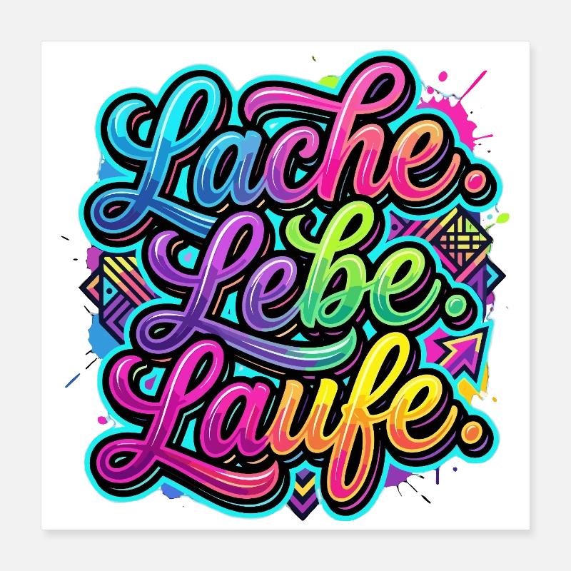 Laugh Live Run Graffiti Poster 40 x 40 cm
