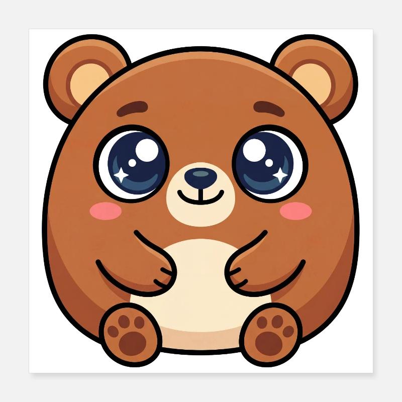 Cuddly bear with big sparkling eyes Poster 16" x 16" (40x40 cm)