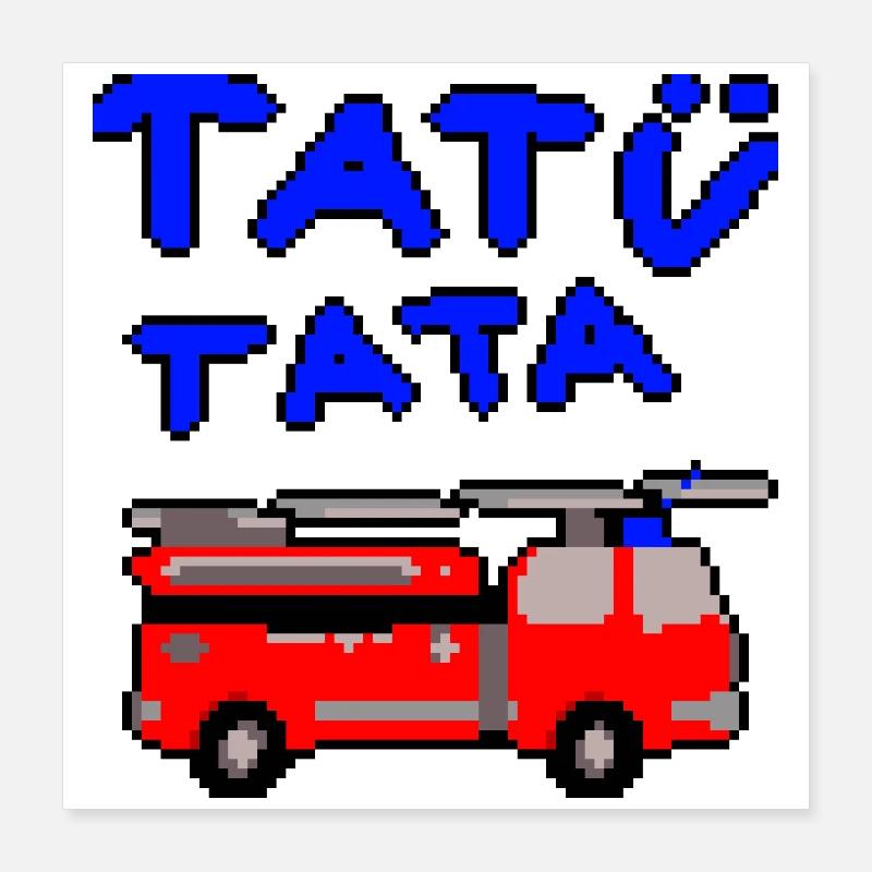 Pompiers Tatütata Poster 40 x 40 cm