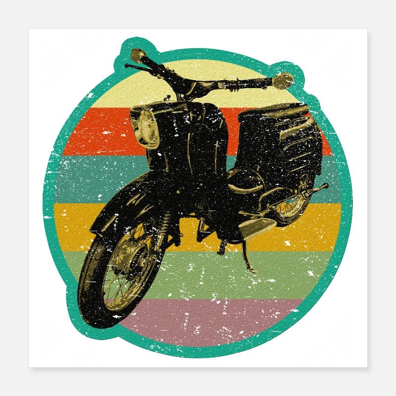 Moped Schwalbe retro Simmi Poster 40x40 cm