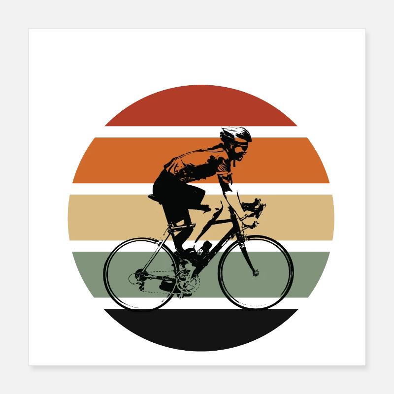Vélo de route rétro Poster 40 x 40 cm