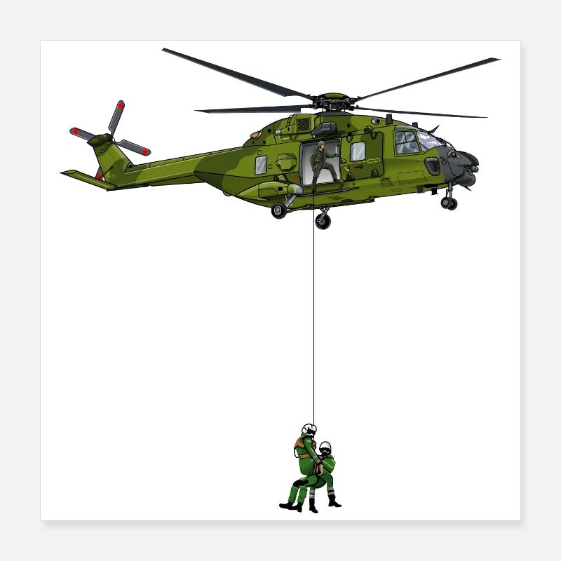 Helicopters in action Poster 16" x 16" (40x40 cm)