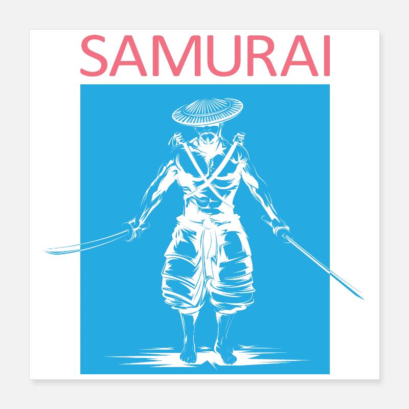 Samurai Symbol Logo icon Illustration Grafik Poster 40x40 cm