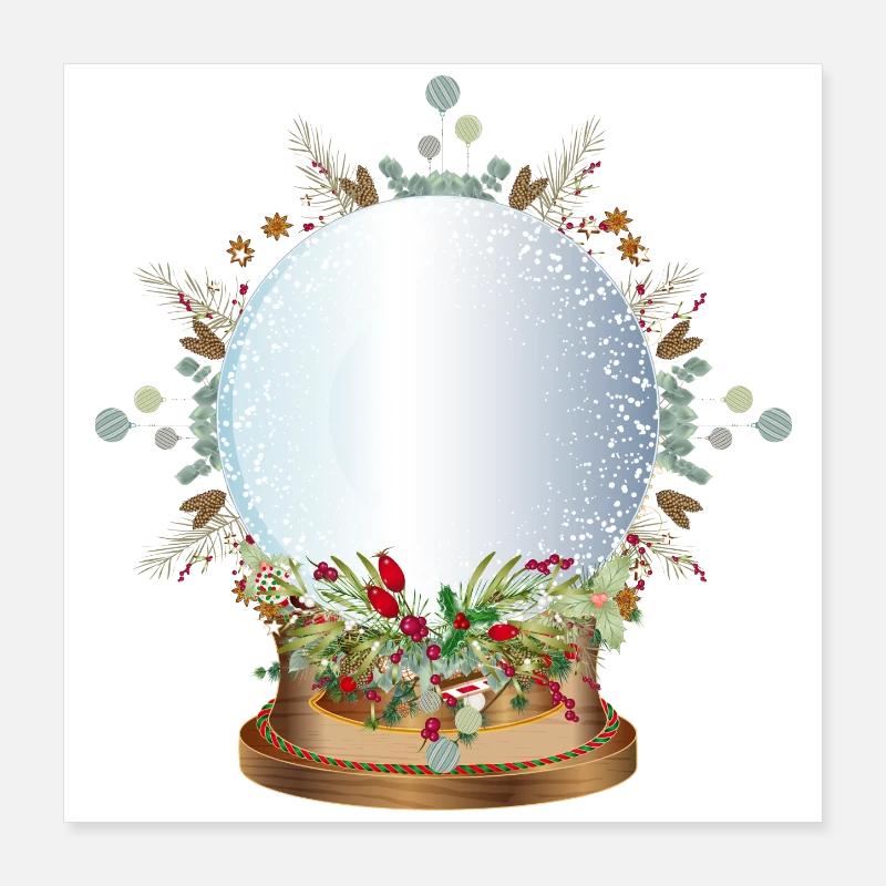 empty nostalgic snow globe to label Poster 16" x 16" (40x40 cm)