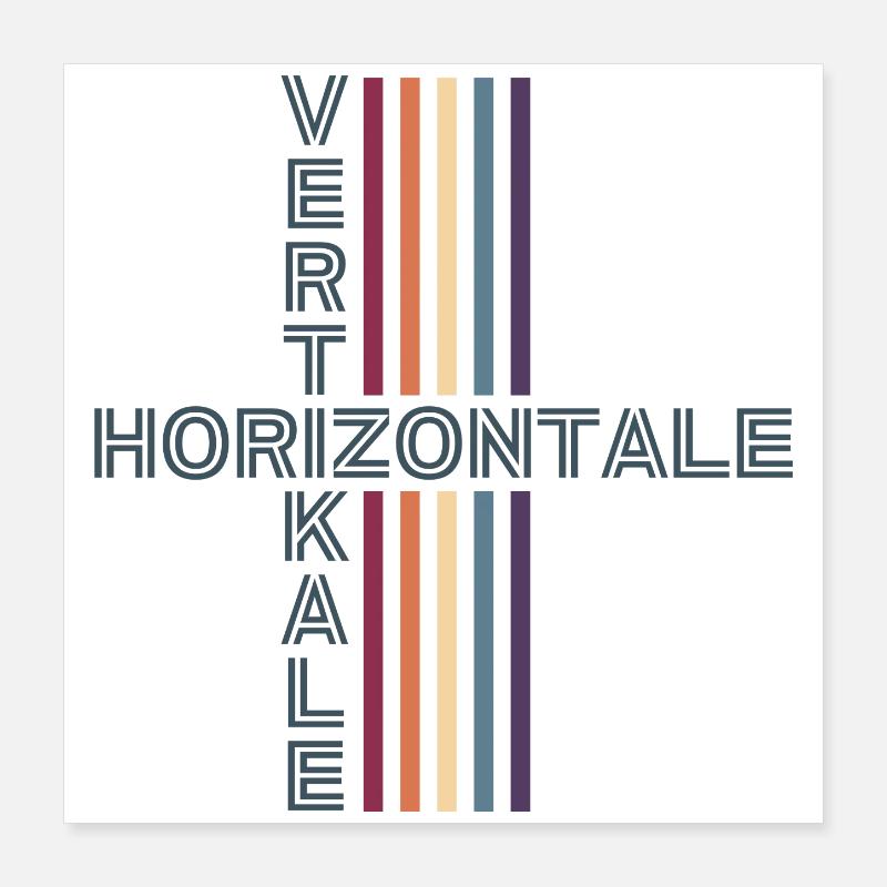Horizontal Vertical Retro Vintage Poster 40 x 40 cm