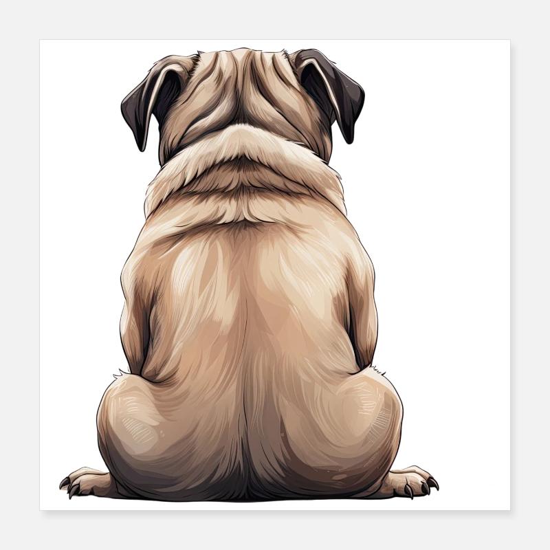 Pug Poster 16" x 16" (40x40 cm)