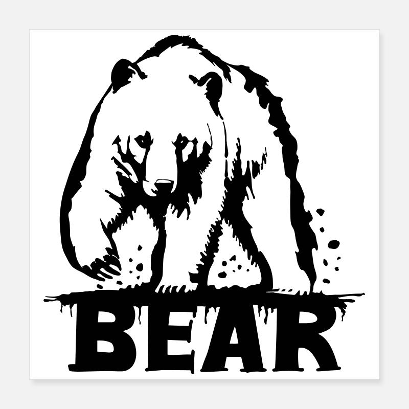 Patte d’ours [Noir] Poster 40 x 40 cm