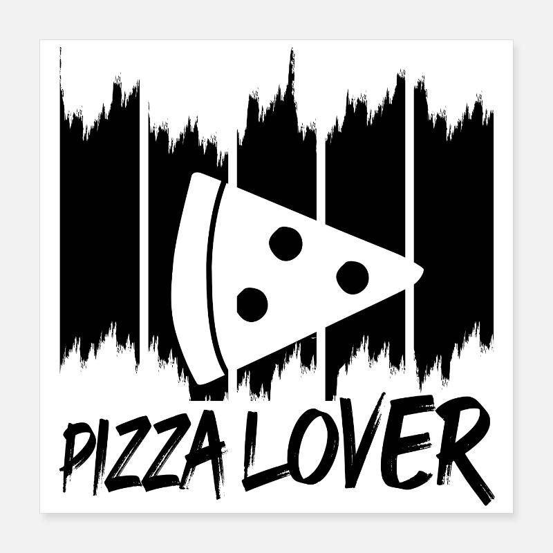 Amateurs de pizza Poster 40 x 40 cm