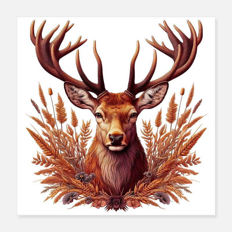 Cerf Poster 40 x 40 cm