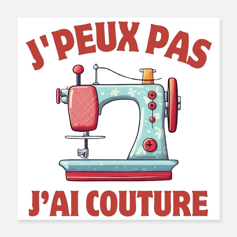 couture, broderie, machine à coudre Poster 40 x 40 cm