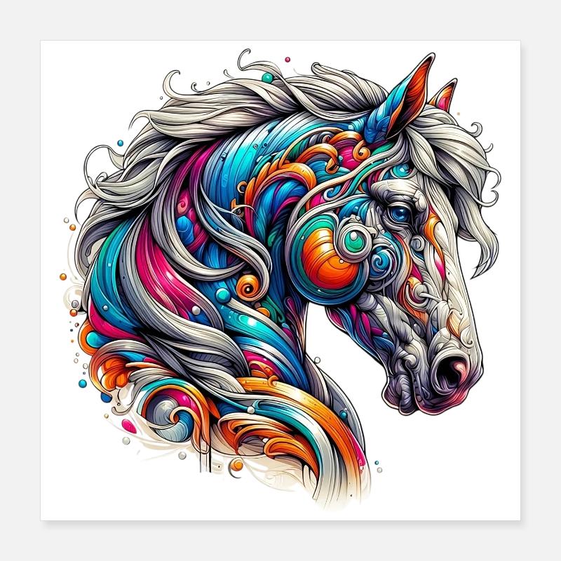 Cheval Poster 40 x 40 cm