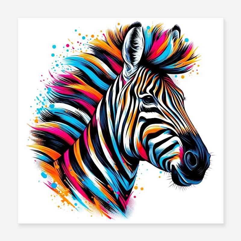 Zèbre Poster 40 x 40 cm