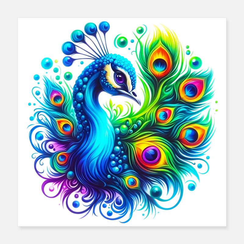 Pfau Poster 40x40 cm