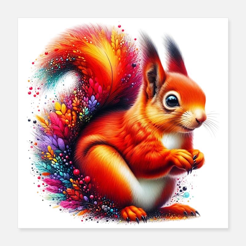 Écureuil Poster 40 x 40 cm