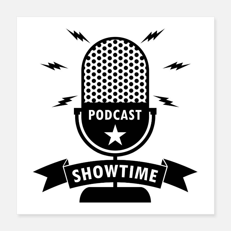 Podcast Showtime Microphone Poster 40 x 40 cm