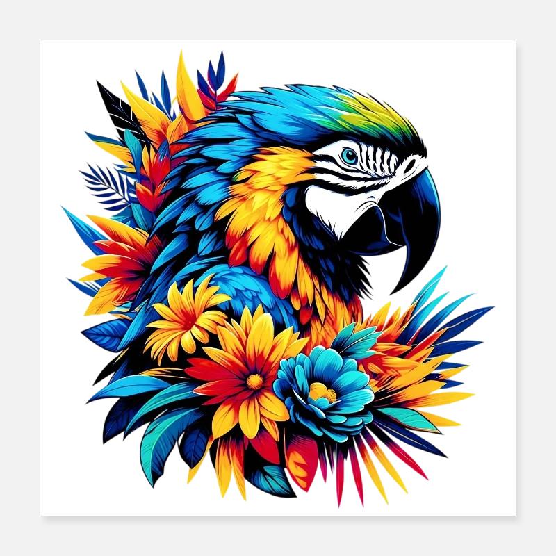 Papagei Poster 40x40 cm
