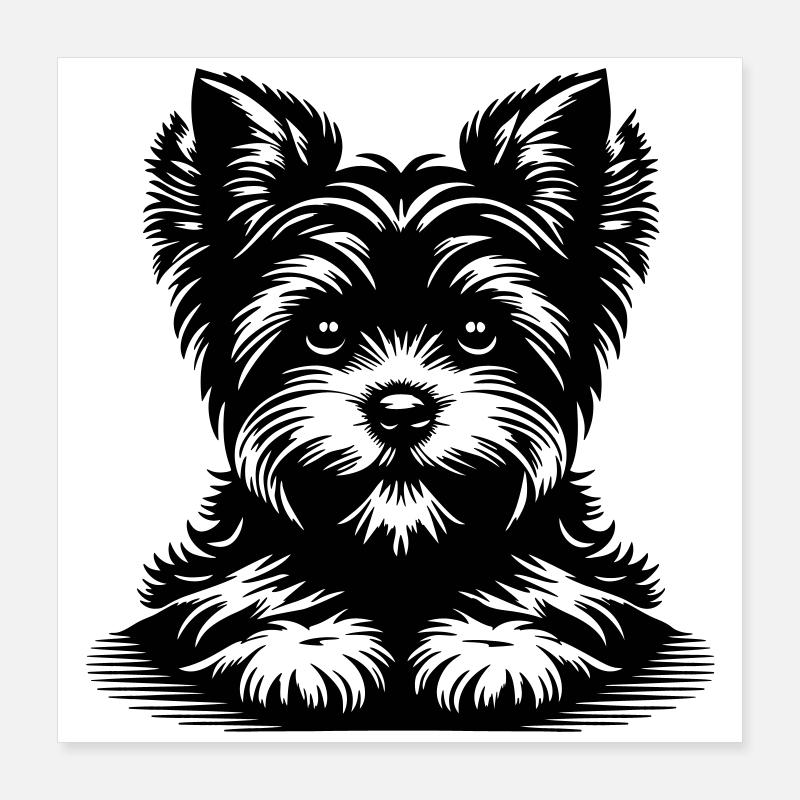 Tête de Yorkshire Terrier avec pattes Poster 40 x 40 cm