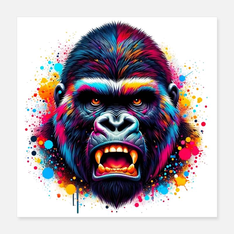 Gorilla Poster 16" x 16" (40x40 cm)