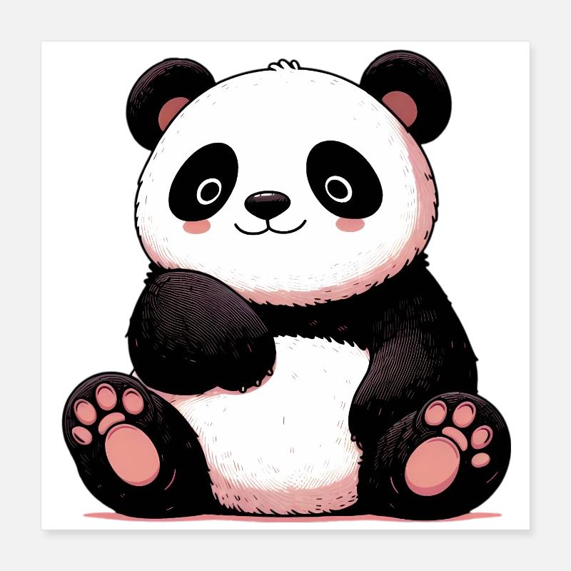 Panda Poster 40 x 40 cm