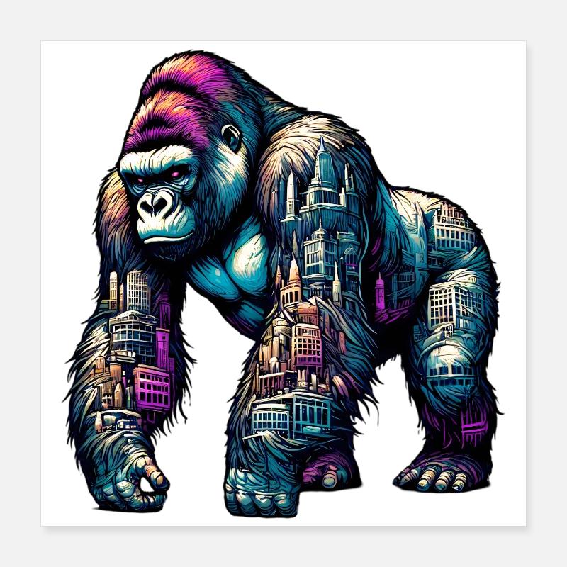 Gorilla Poster 40x40 cm