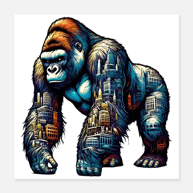 Gorille Poster 40 x 40 cm