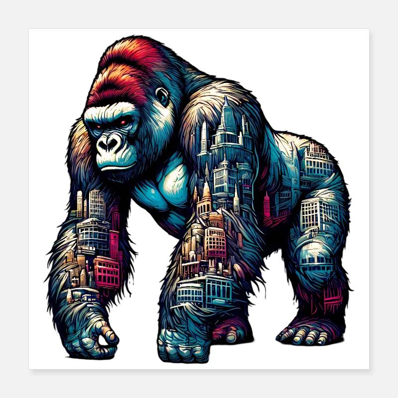 Gorille Poster 40 x 40 cm