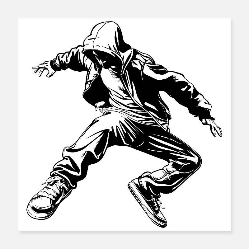 Dessin B-Boy Poster 40 x 40 cm
