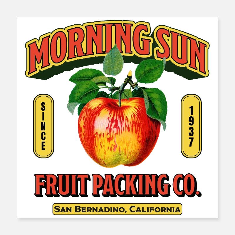 Morning Sun Fruit Label Poster 40x40 cm