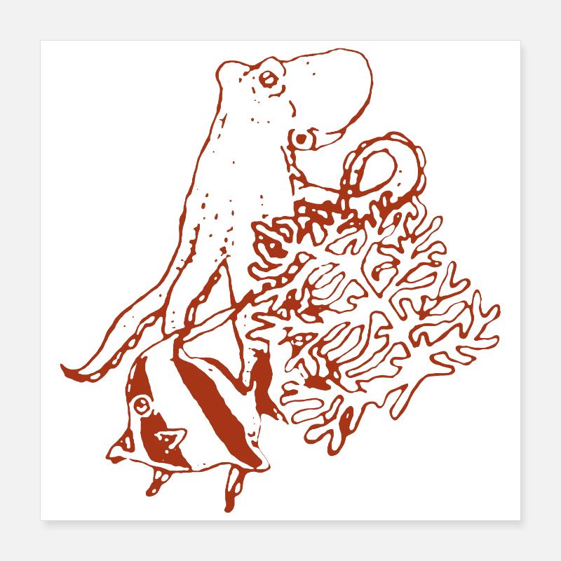 KRAKE Poster 40x40 cm